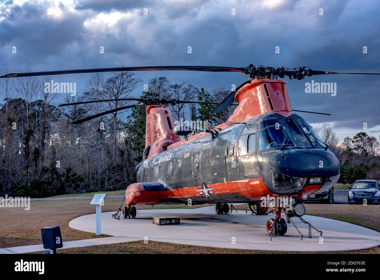 Boeing CH-47 Chinook Hubschrauber in der Nähe von Cherry Point nc Stockfoto