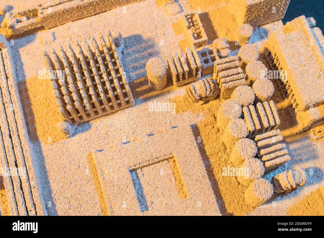 Abstract der PC-Motherboard / Desktop-PC-Motherboard Oberfläche behandelt und mit farbigen Gelen erschossen. Als Technologie abstrakt, abstrakte Computer, Quantum. Stockfoto