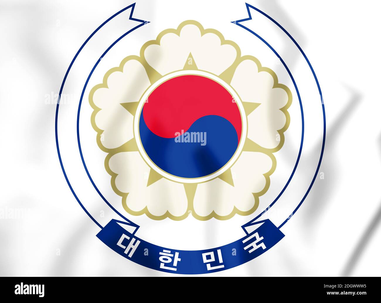 Emblem der Südkorea. 3D-Darstellung. Stockfoto