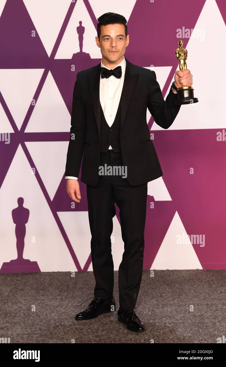 Rami Malek Gewinner des Oscar für den besten Darsteller im Pressesaal bei den 91. Academy Awards im Dolby Theater in Hollywood, Los Angeles, USA. Bildnachweis sollte lauten: Doug Peters/EMPICS. Stockfoto