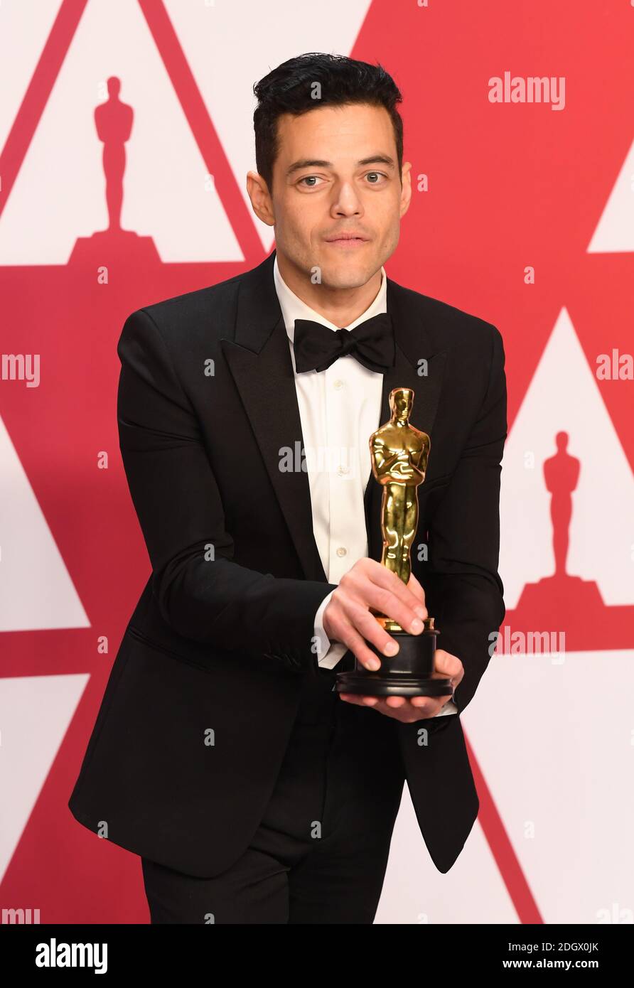 Rami Malek Gewinner des Oscar für den besten Darsteller im Pressesaal bei den 91. Academy Awards im Dolby Theater in Hollywood, Los Angeles, USA. Bildnachweis sollte lauten: Doug Peters/EMPICS. Stockfoto