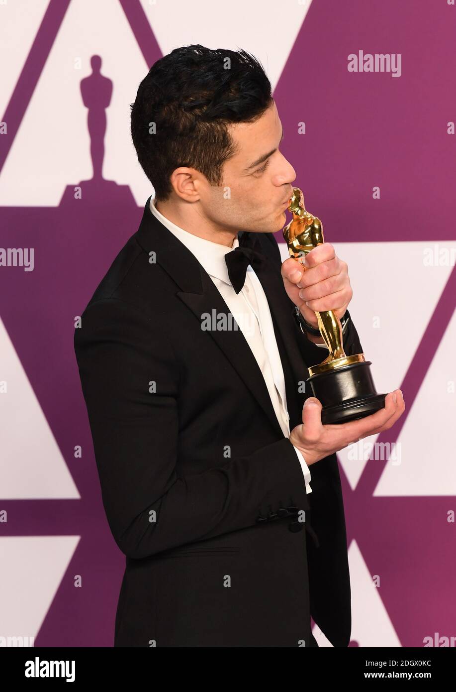 Rami Malek Gewinner des Oscar für den besten Darsteller im Pressesaal bei den 91. Academy Awards im Dolby Theater in Hollywood, Los Angeles, USA. Bildnachweis sollte lauten: Doug Peters/EMPICS. Stockfoto