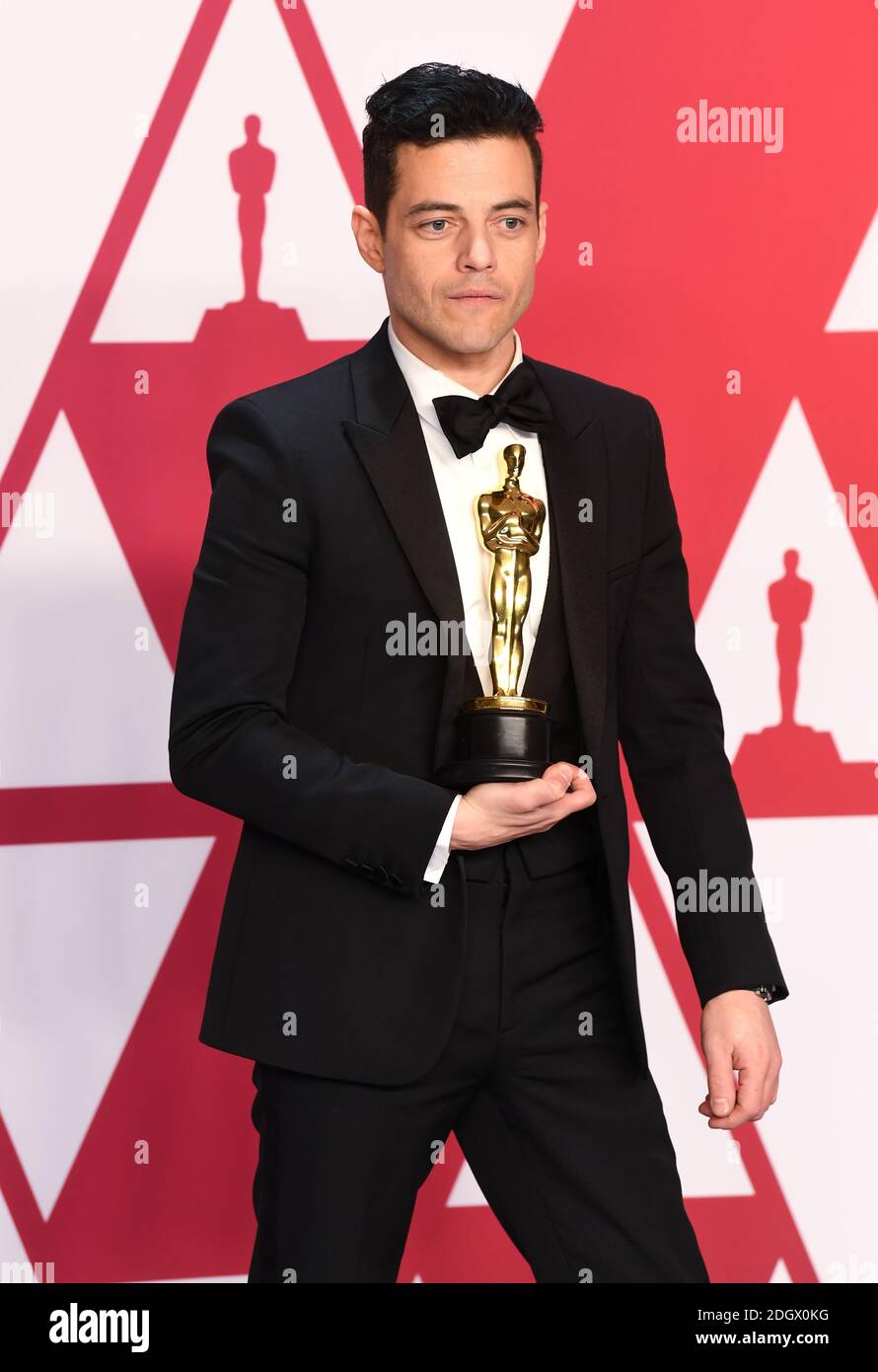 Rami Malek Gewinner des Oscar für den besten Darsteller im Pressesaal bei den 91. Academy Awards im Dolby Theater in Hollywood, Los Angeles, USA. Bildnachweis sollte lauten: Doug Peters/EMPICS. Stockfoto