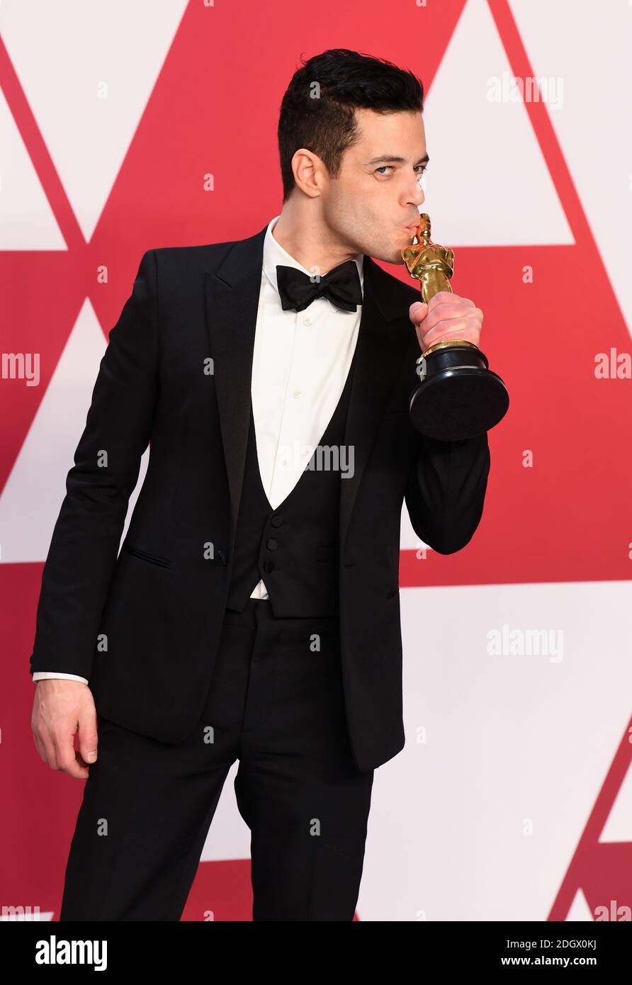 Rami Malek Gewinner des Oscar für den besten Darsteller im Pressesaal bei den 91. Academy Awards im Dolby Theater in Hollywood, Los Angeles, USA. Bildnachweis sollte lauten: Doug Peters/EMPICS. Stockfoto