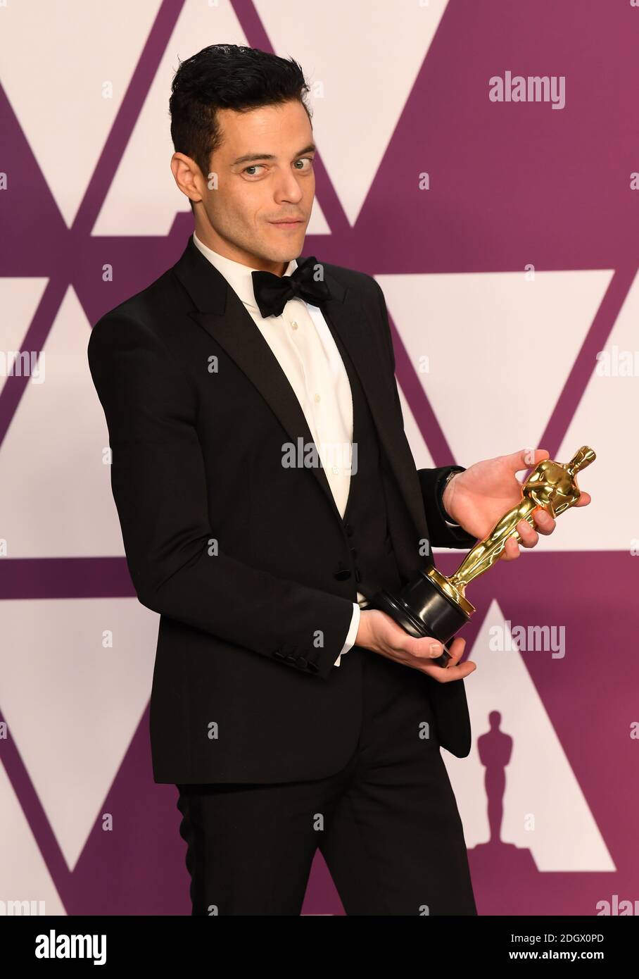 Rami Malek Gewinner des Oscar für den besten Darsteller im Pressesaal bei den 91. Academy Awards im Dolby Theater in Hollywood, Los Angeles, USA. Bildnachweis sollte lauten: Doug Peters/EMPICS. Stockfoto