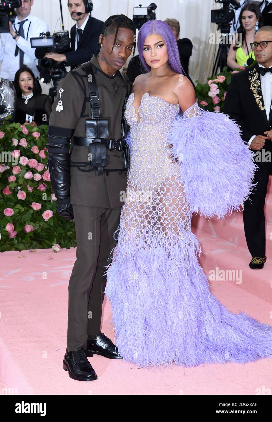 Travis Scott und Kylie Jenner beim Metropolitan Museum of Art Costume Institute Benefit Gala 2019 in New York, USA.Bildnachweis sollte lesen: Doug Peters/EMPICS Stockfoto