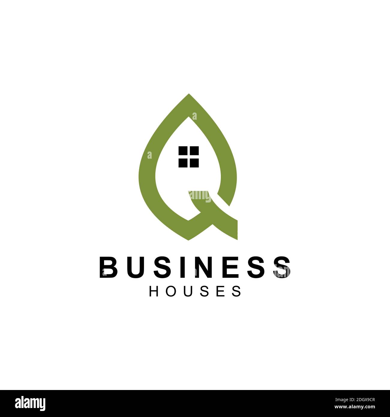 Home Logo-Design, der Buchstabe 'Q' ist entworfen, um ein Symbol oder Symbol des Hauses Vektor, Immobilien Stock Vektor