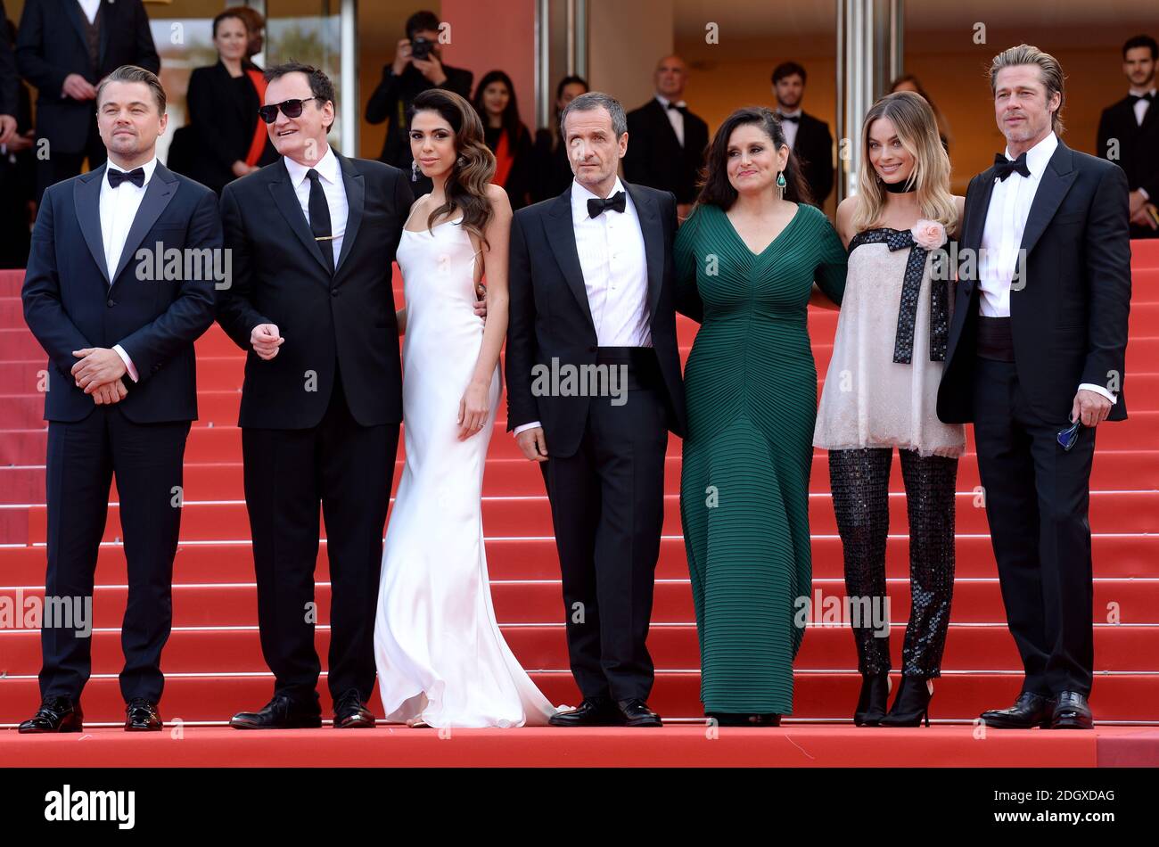 Leonardo DiCaprio, Quentin Tarantino, Daniela Pick, David Heyman, Shannon McIntosh, Margot Robbie, Brad Pitt Ankunft für die Premiere in Hollywood im Grand Theatre Lumiere im Palais des Festivals während der 72. Filmfestspiele von Cannes. Stockfoto