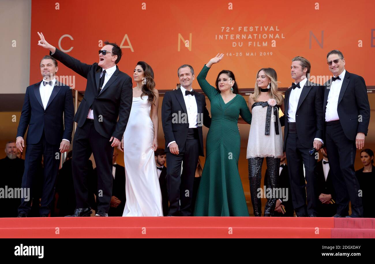 Leonardo DiCaprio, Quentin Tarantino, Daniela Pick, David Heyman, Shannon McIntosh, Margot Robbie, Brad Pitt Ankunft für die Premiere in Hollywood im Grand Theatre Lumiere im Palais des Festivals während der 72. Filmfestspiele von Cannes. Stockfoto