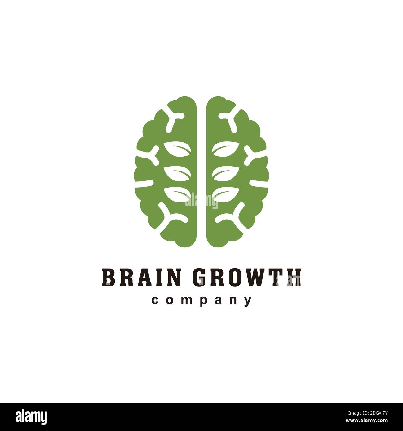 Illustration Gehirn Natur Symbol Logo Blatt Stock Vektor