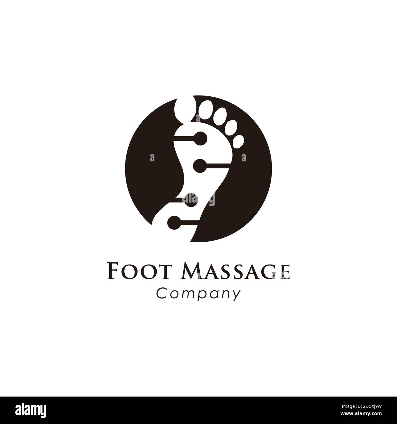 Fußmassage Logo Vorlage Design Vektor, Emblem, Designkonzept, Kreatives Symbol, Symbol Stock Vektor
