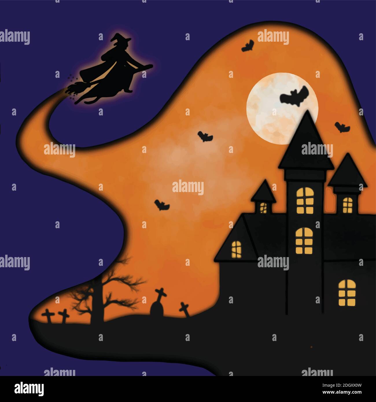 Nacht Halloween Logo Design Vorlage Stock Vektor