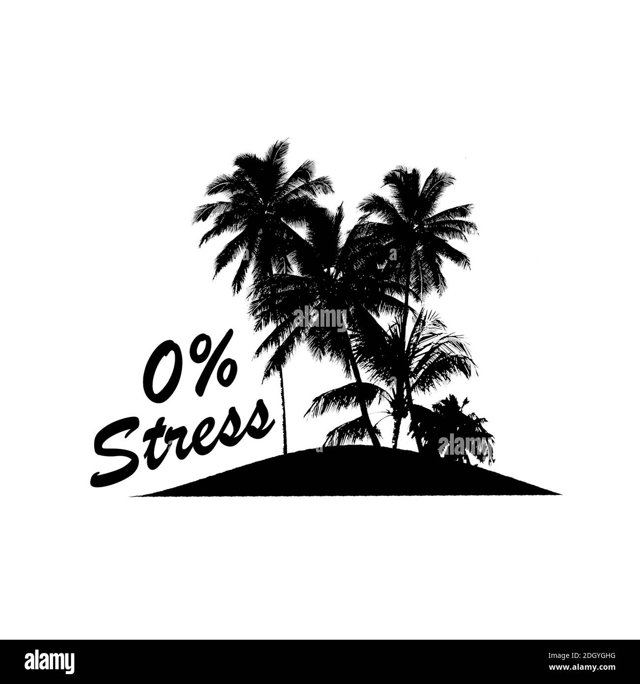 No Stress Concept Graphic Silhouette Illustration Stockfoto