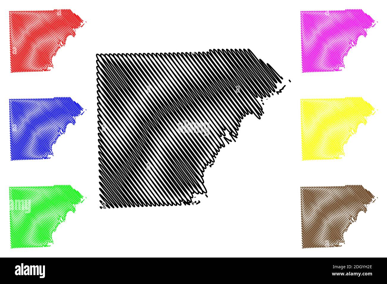 Monroe County, Michigan (US County, Vereinigte Staaten von Amerika, USA, US, US) Karte Vektor Illustration, scribble Skizze Monroe Karte Stock Vektor