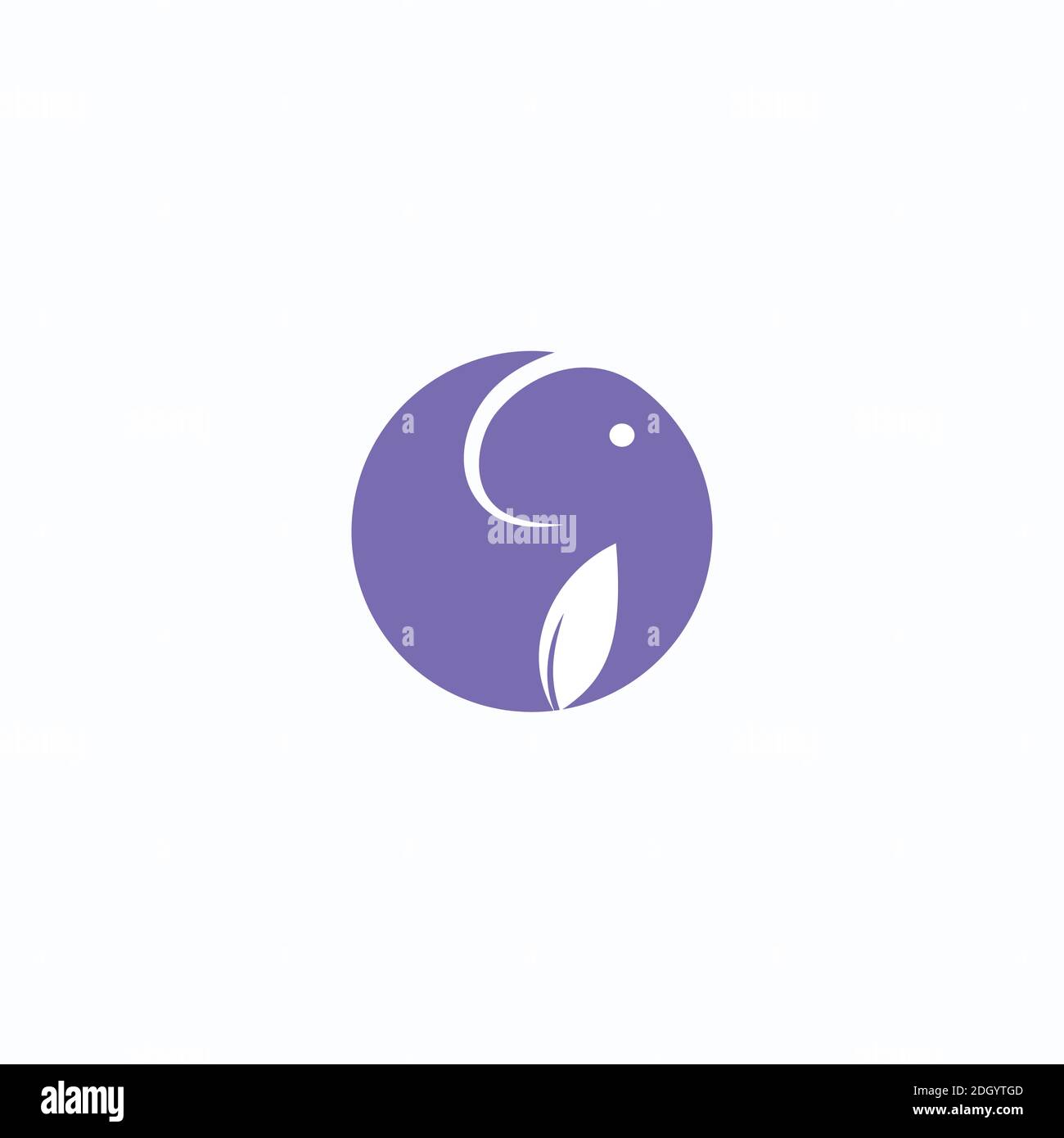 Symbol Kopf Elefant mit Blätter Logo Inspirationen Design-Vorlage Stock Vektor