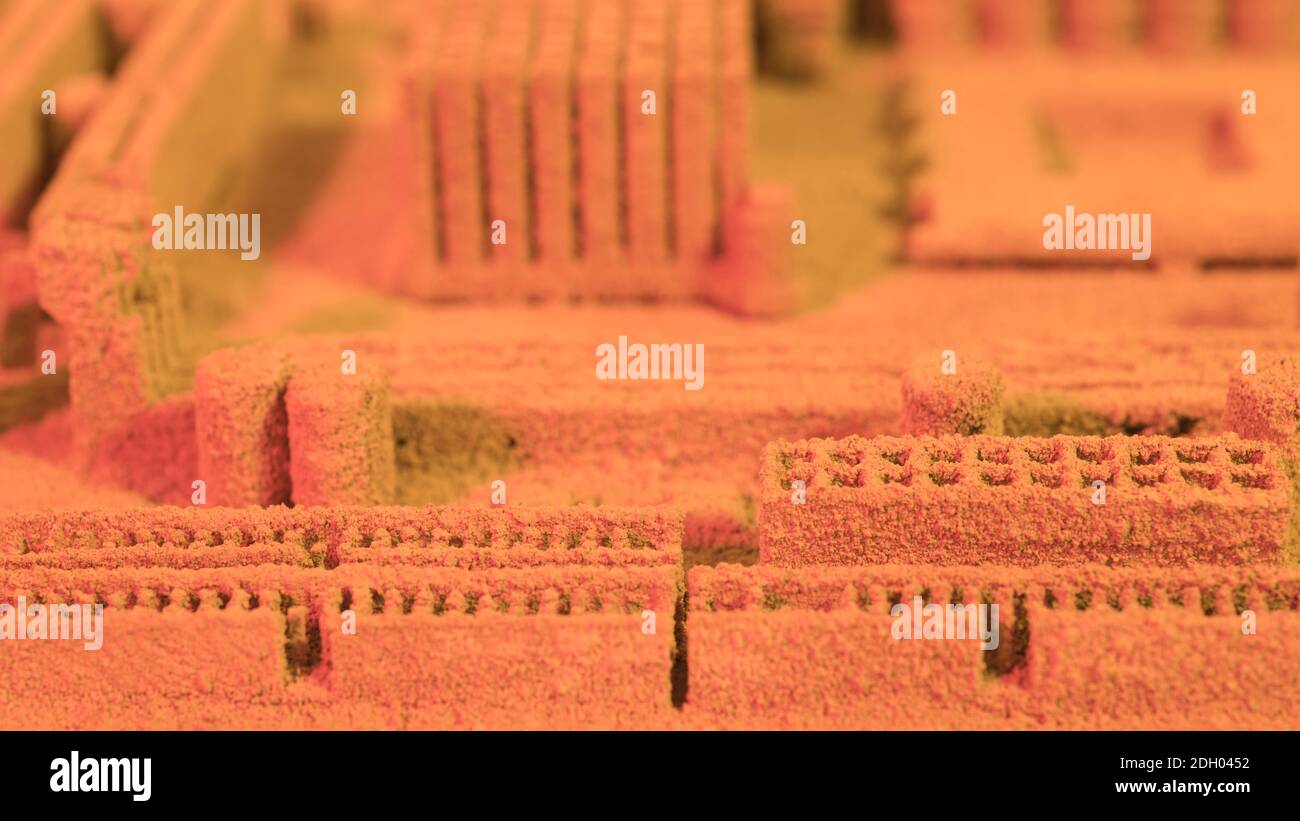 16:9 Abstract von PC-Mainboard / Desktop-PC-Motherboard Oberfläche behandelt und mit farbigen Gelen erschossen. Als Technologie abstrakte, abstrakte Computer Stockfoto