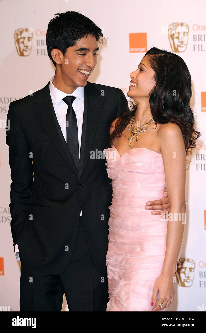 Dev Patel und Freida Pinto bei den British Academy Film Awards 2009 im Royal Opera House in Covent Garden im Zentrum von London. Stockfoto