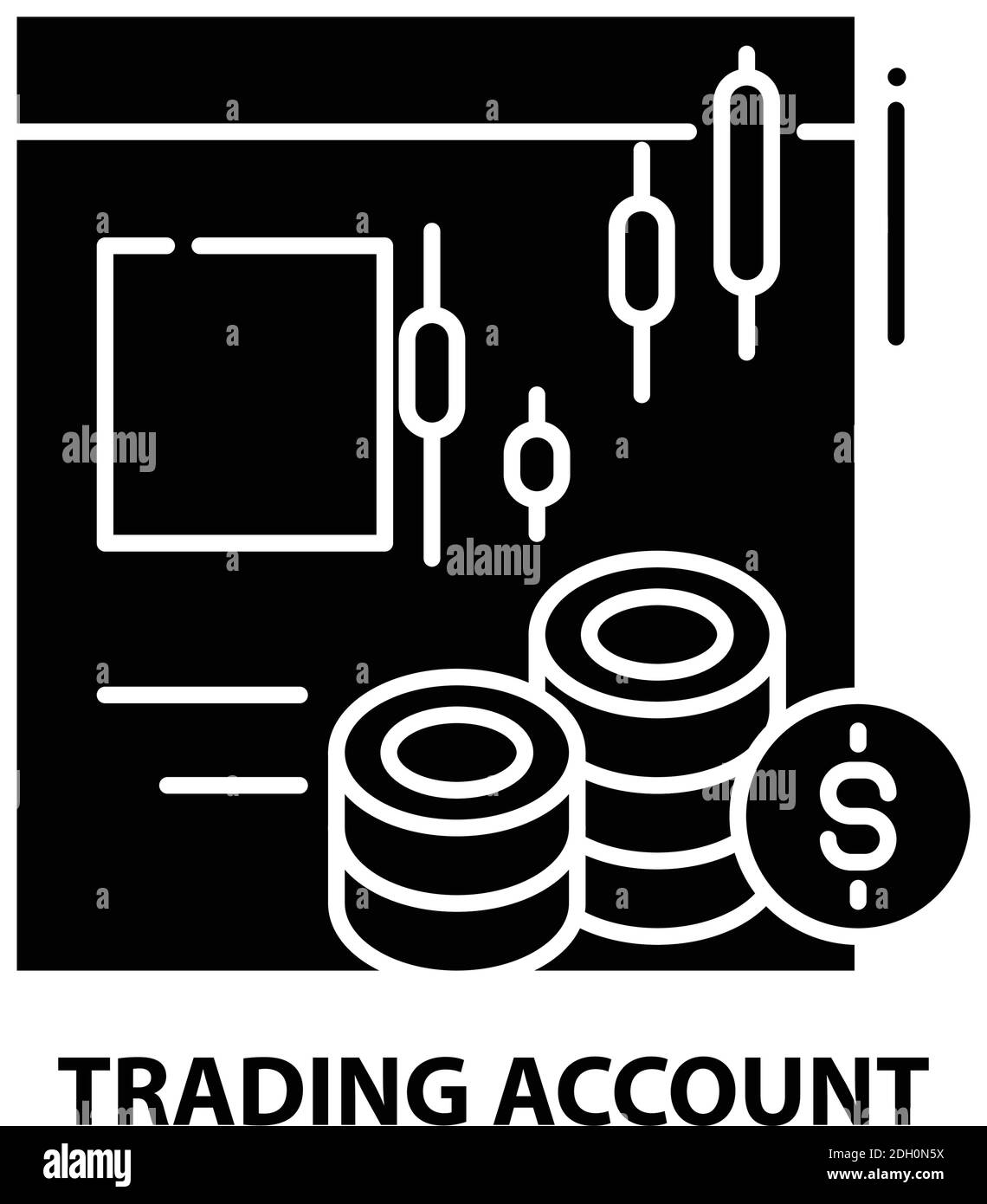 Trading Account Icon, schwarzes Vektorzeichen mit editierbaren Striche, Konzeptdarstellung Stock Vektor