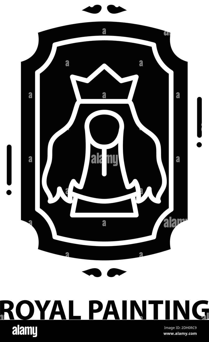 königliche Malsymbol, schwarzes Vektorzeichen mit editierbaren Striche, Konzeptdarstellung Stock Vektor