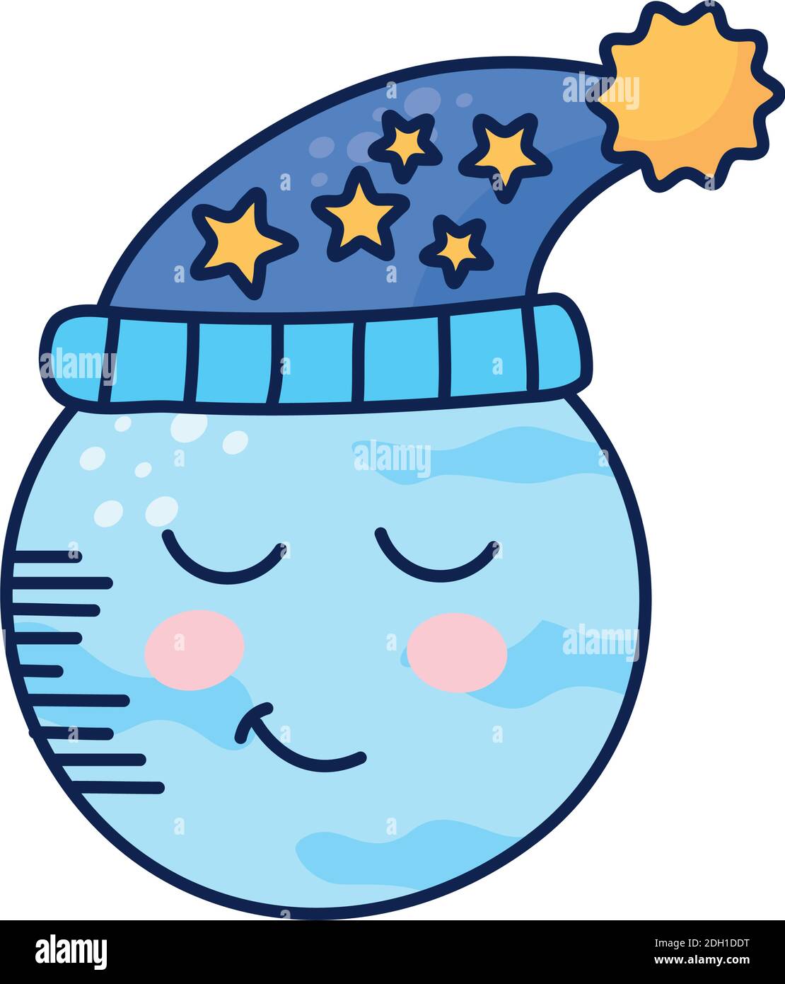 fullmoon trägt Schlafmütze kawaii Wetter Comic Charakter Vektor Illustration Design Stock Vektor