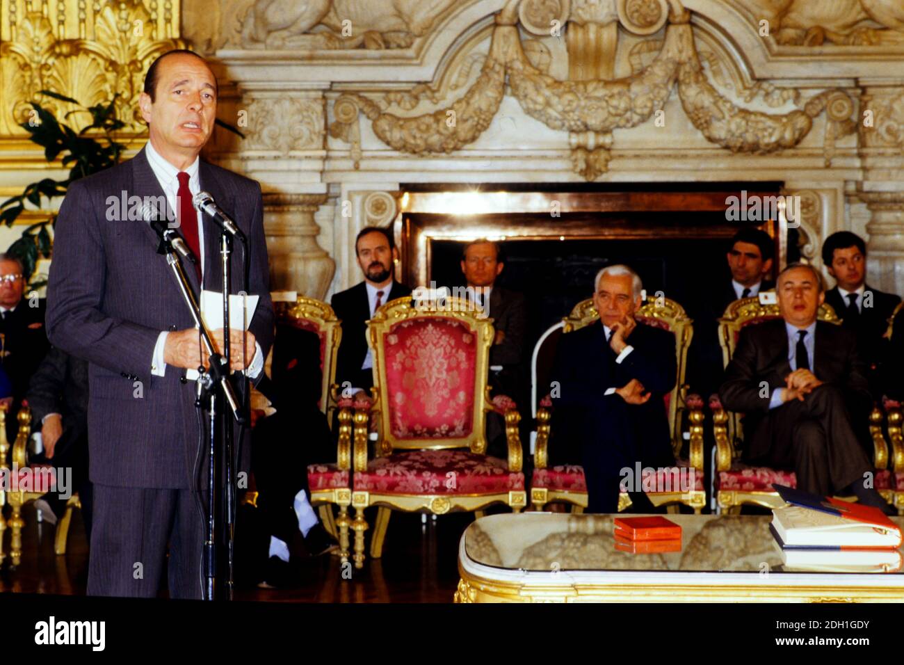Jacques Chirac erscheint in Lyon, Frankreich, Archive 90ies Stockfoto