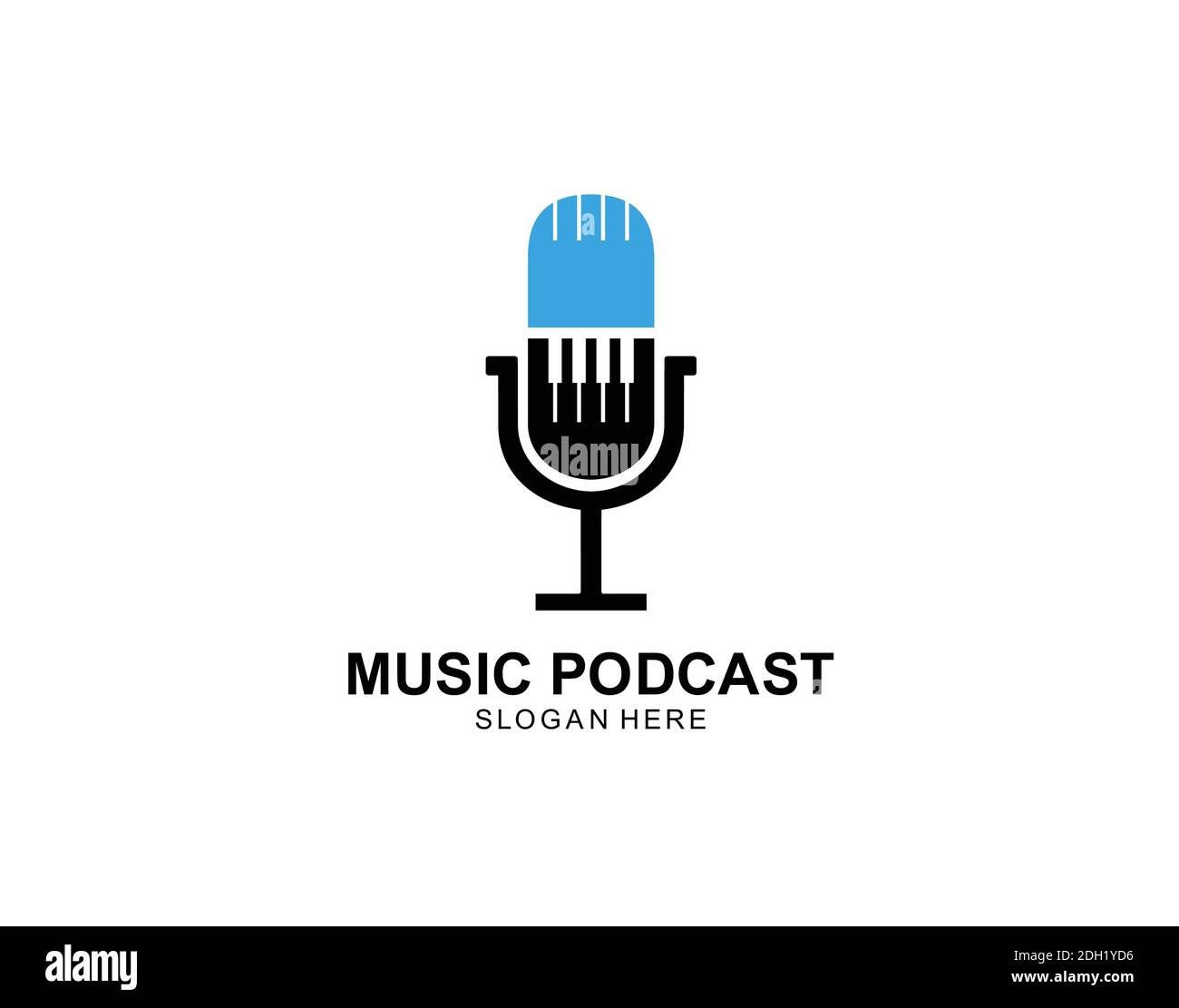 Podcast Musik Klavier Logo Symbol Symbole Designs Stock Vektor