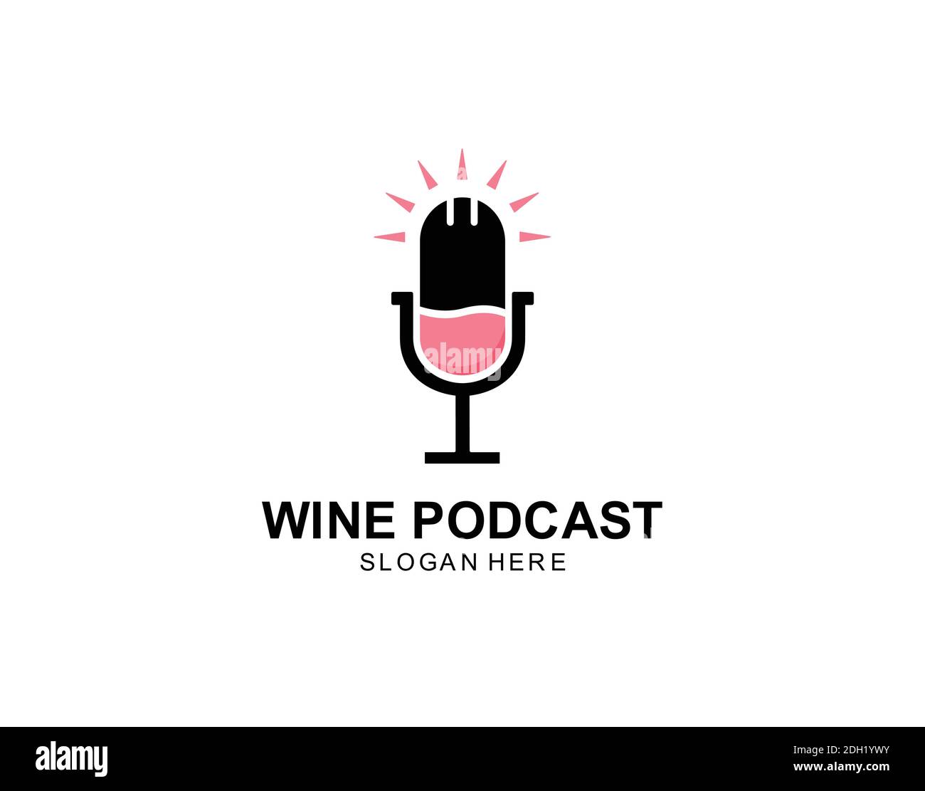Wein Podcast Logo Symbol Designs Stock Vektor