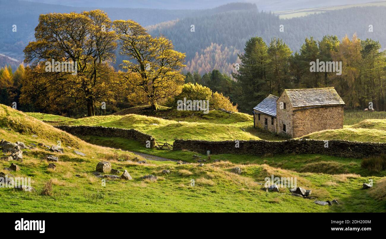 Herbst bei Bell Hagg Barn Stockfoto