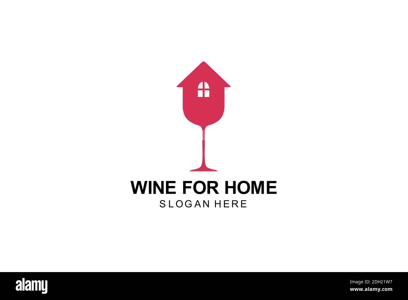 Wein für zu Hause Logo Vorlage Design. Symbol Illustration. Stock Vektor