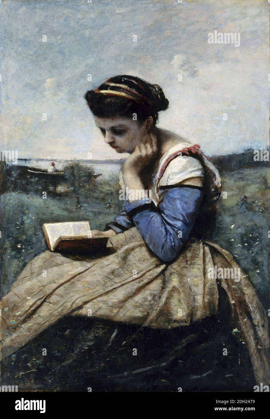 A Woman Reading, 1869/1870, von Jean-Baptiste Camille Corot Stockfoto