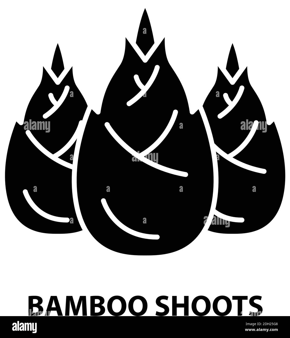 Bamboo Shoots Symbol, schwarzes Vektorzeichen mit editierbaren Konturen, Konzeptdarstellung Stock Vektor