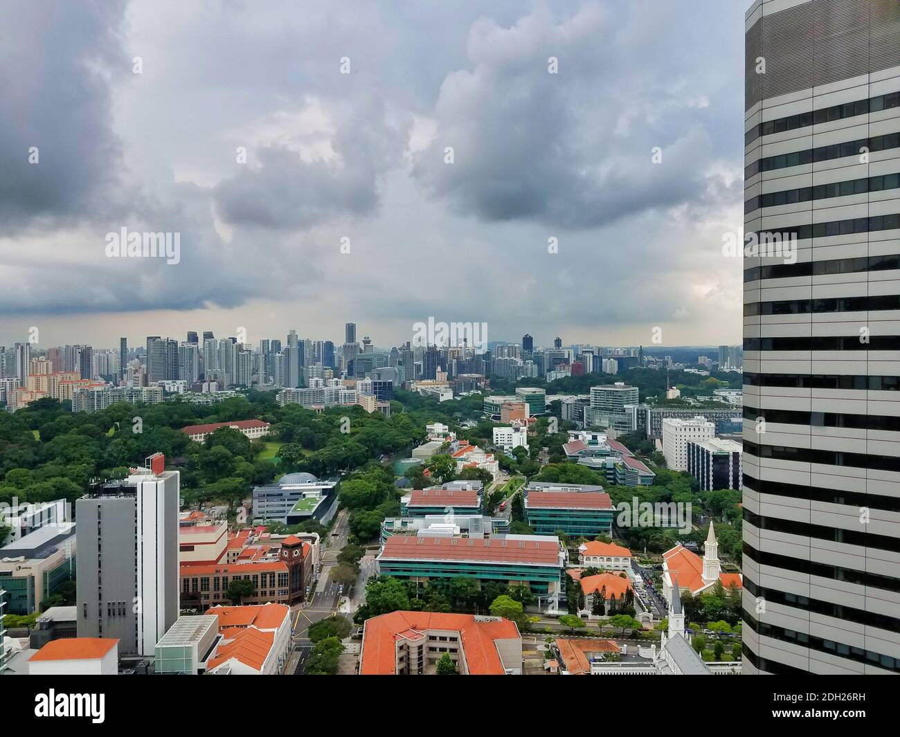 SINGAPUR - 7. Mai 2017: Luftpanorama über die Wohnseite der Stadt. Stockfoto