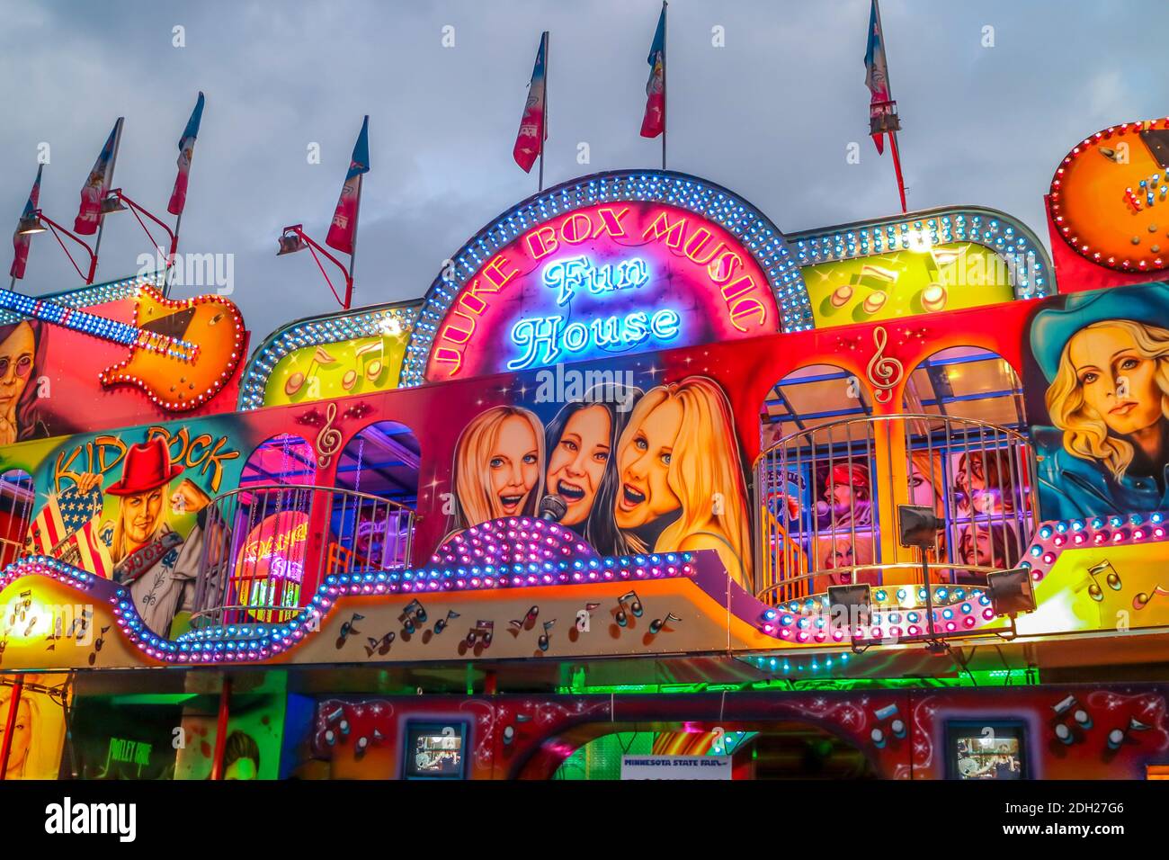 Ein Vergnügungszentrum in State Fair von St Paul, Minnesota Stockfoto