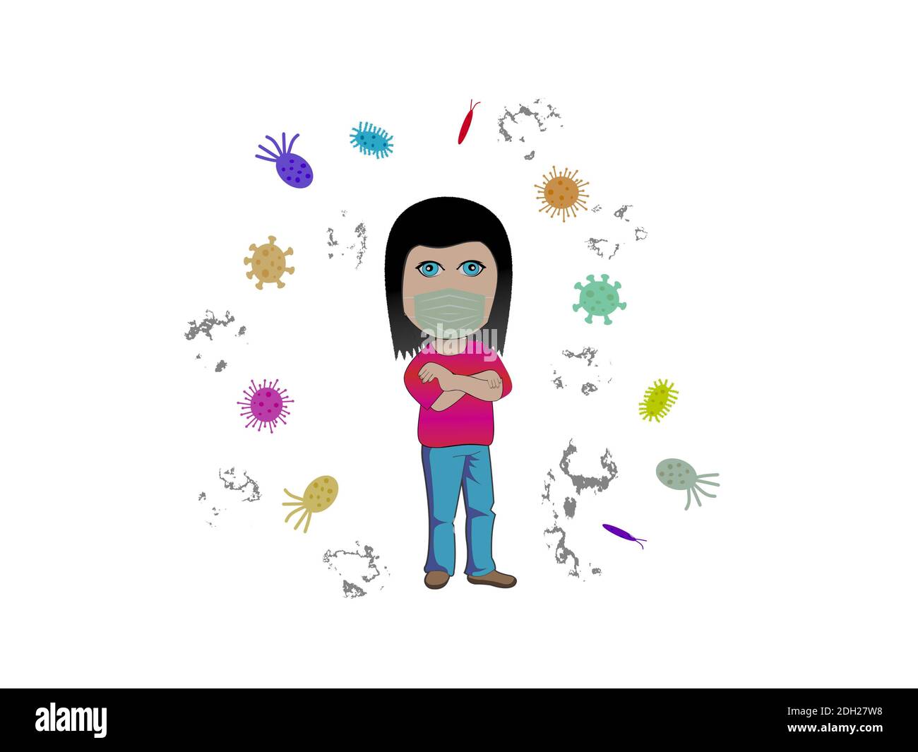 Stoppen Sie Coronavirus und weißen Hintergrund - 3d-Rendering Stockfoto