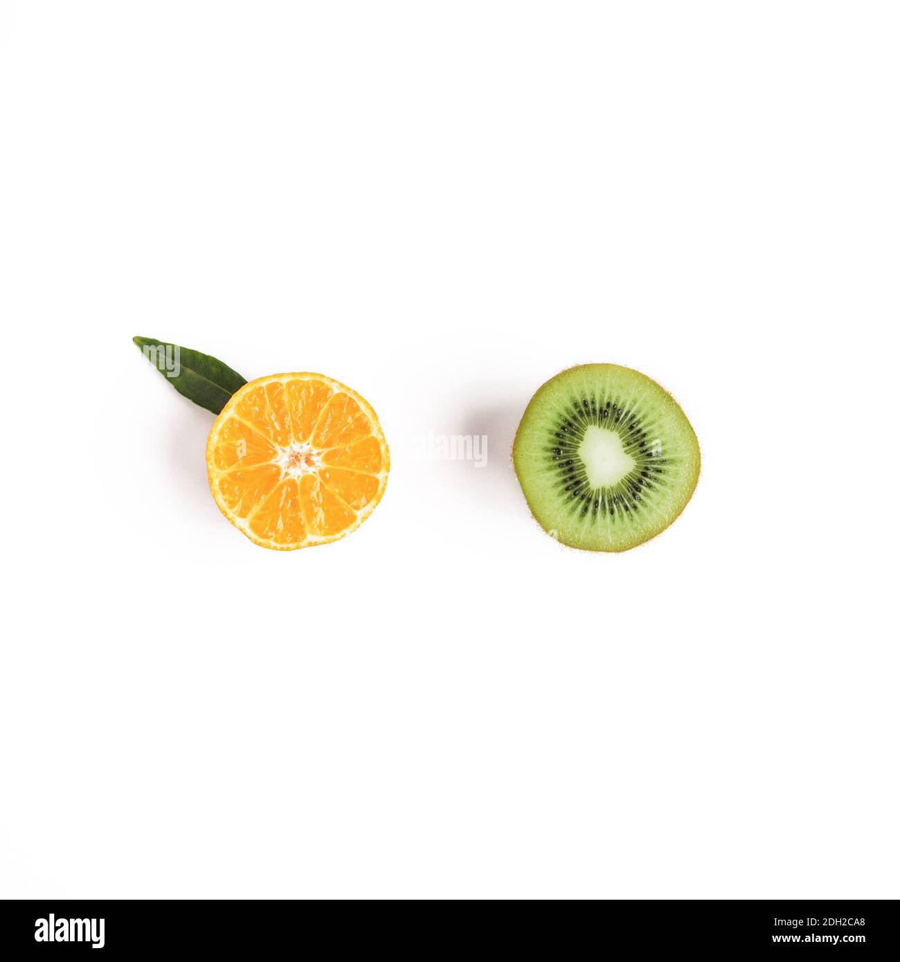 Essen und Obst Konzept mit Kiwi und Mandarin Stockfoto