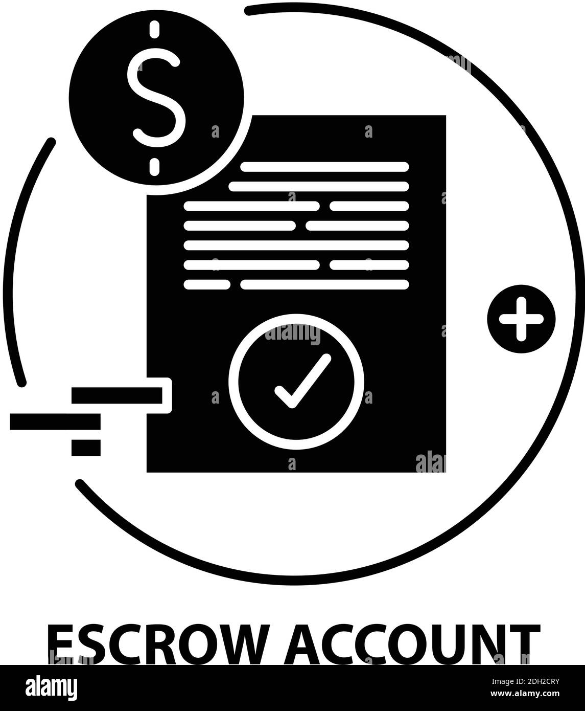 Treuhandkonto-Symbol, schwarzes Vektorzeichen mit editierbaren Konturen, Konzeptdarstellung Stock Vektor