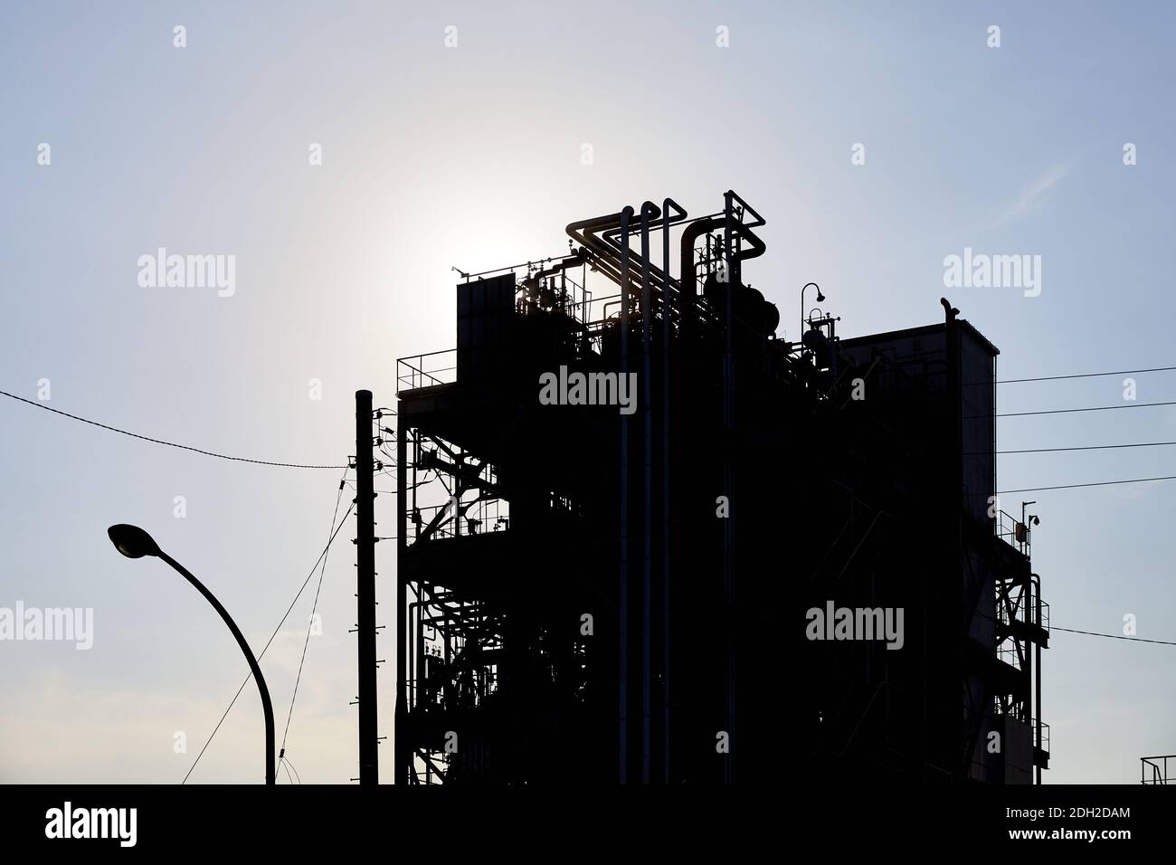 Silhouette der Chemischen Fabrik; Chidoricho, Kawasaki, Kanagawa Präfektur, Japan Stockfoto