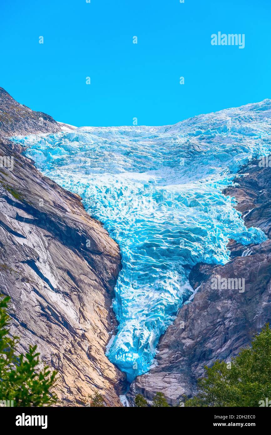 Briksdal Gletscher, Norwegen Natur Wahrzeichen Stockfoto