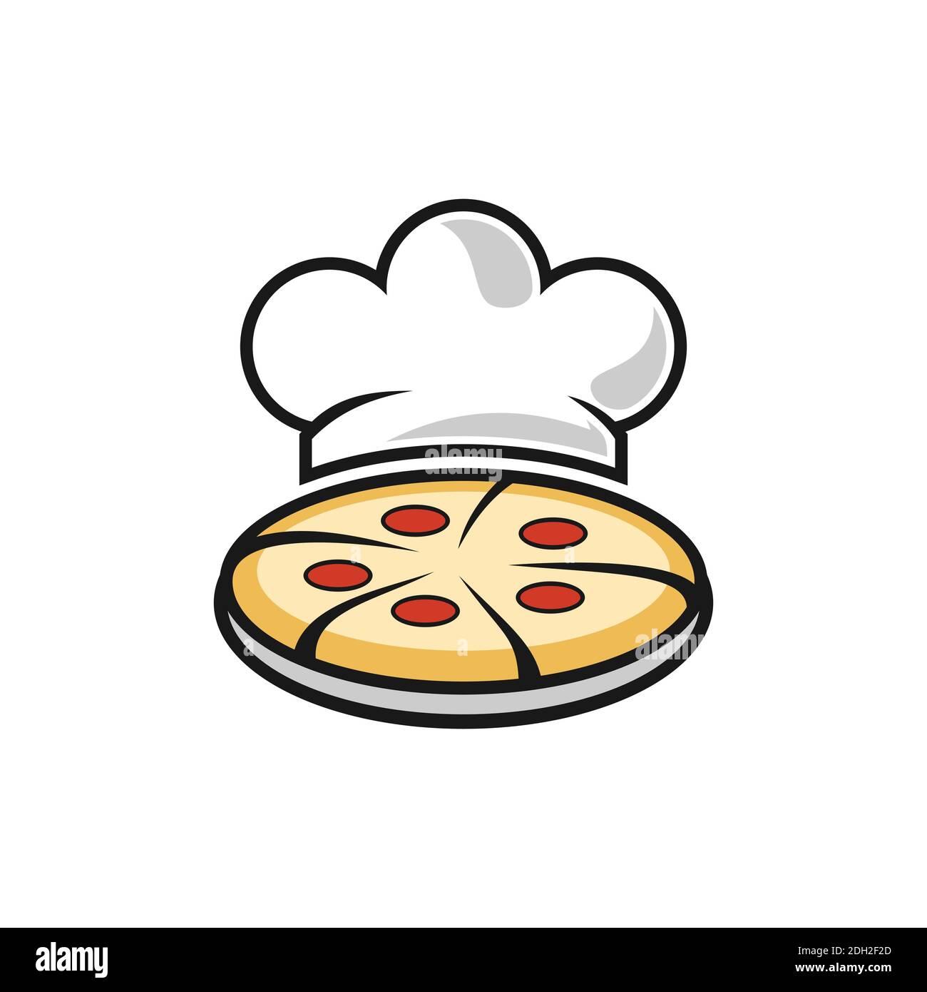 Abstrakt Pizza Food Chef kitchener Icon Logo Vektor Design Konzept Stock Vektor