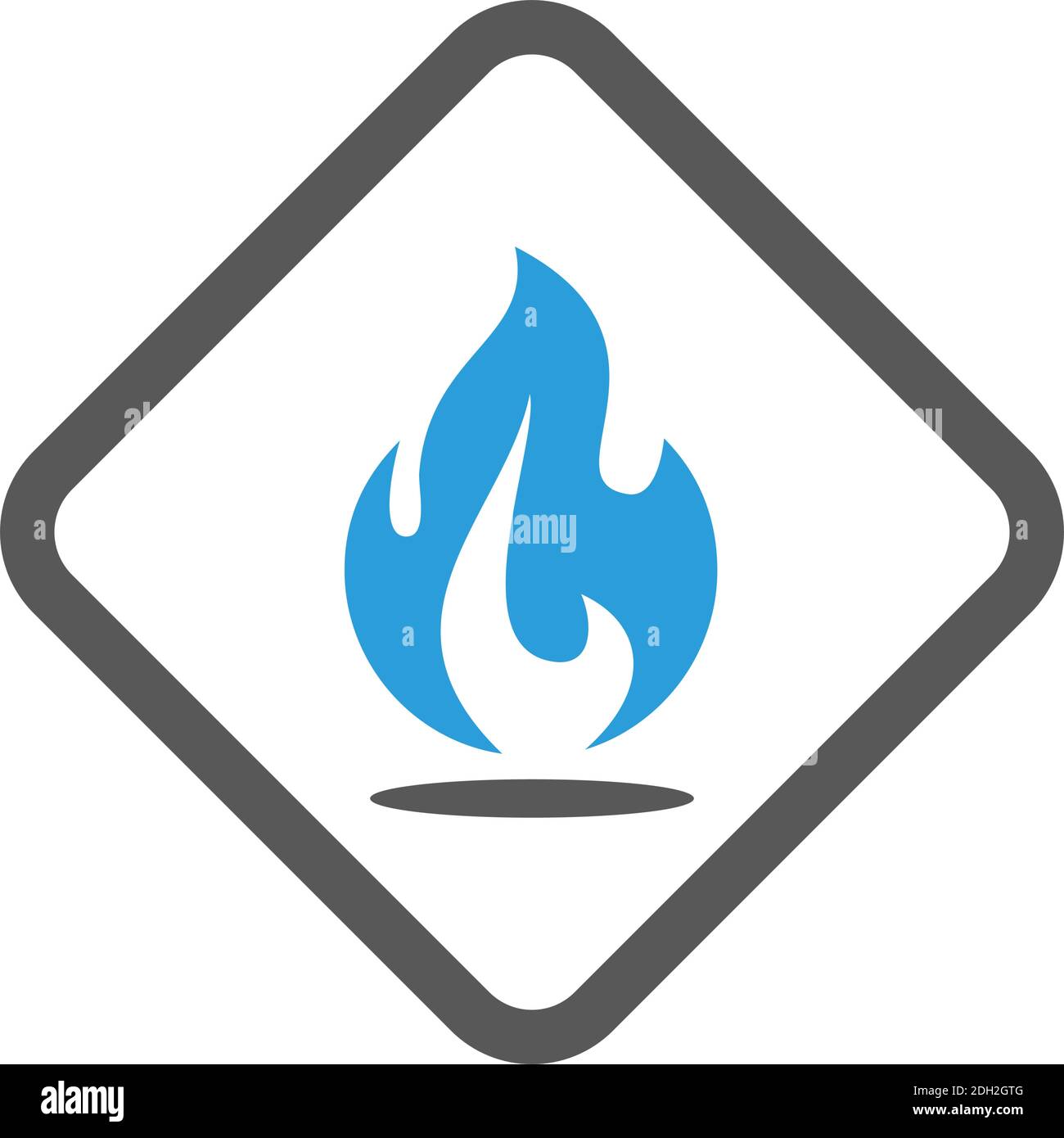 Blau Feuer Energie flach Symbol Logo flach Vektor-Konzept-Design Stock Vektor