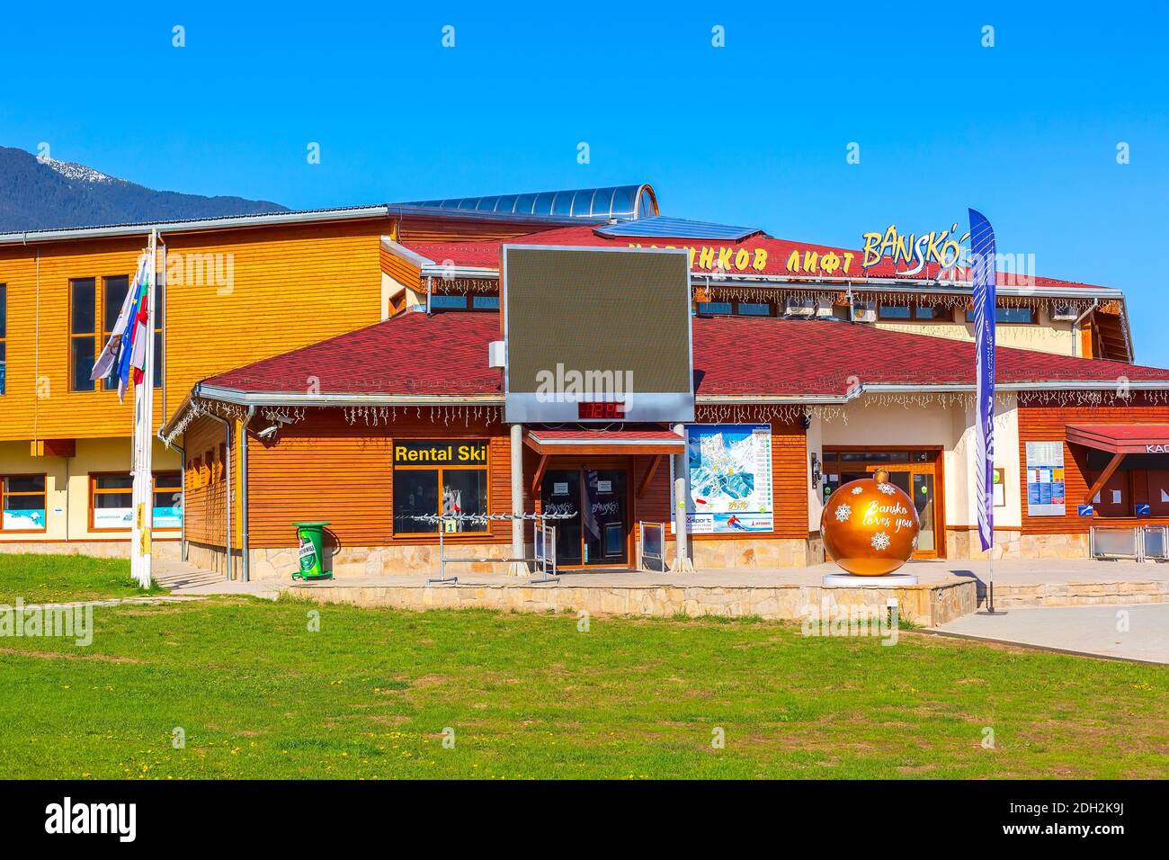 Bulgarien, Bansko Gondel Skilift Station Stockfoto