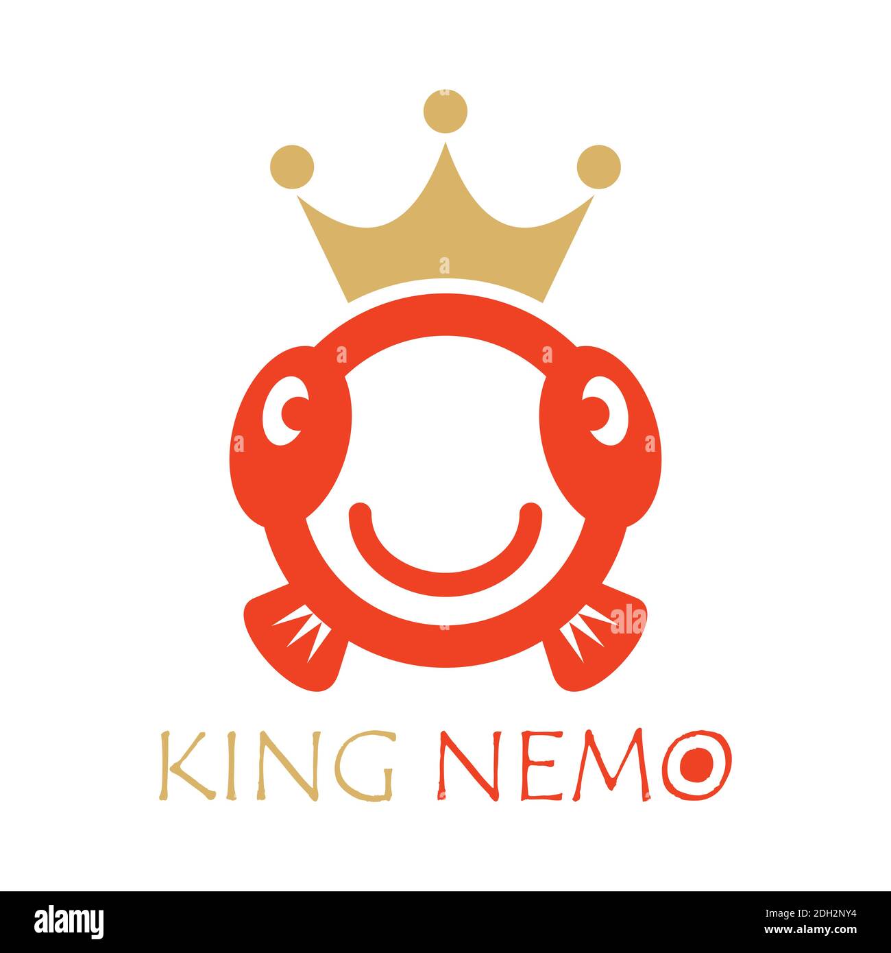 König Fisch abstraktes Logo Symbol Symbol Vektor Design Konzept Stock Vektor