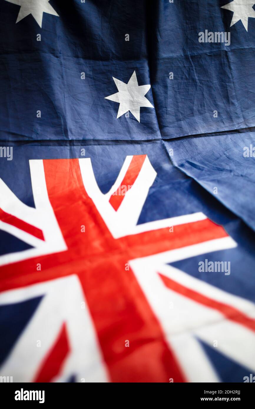 Australische Flagge für den Nationalfeiertag 26. Januar Stockfoto