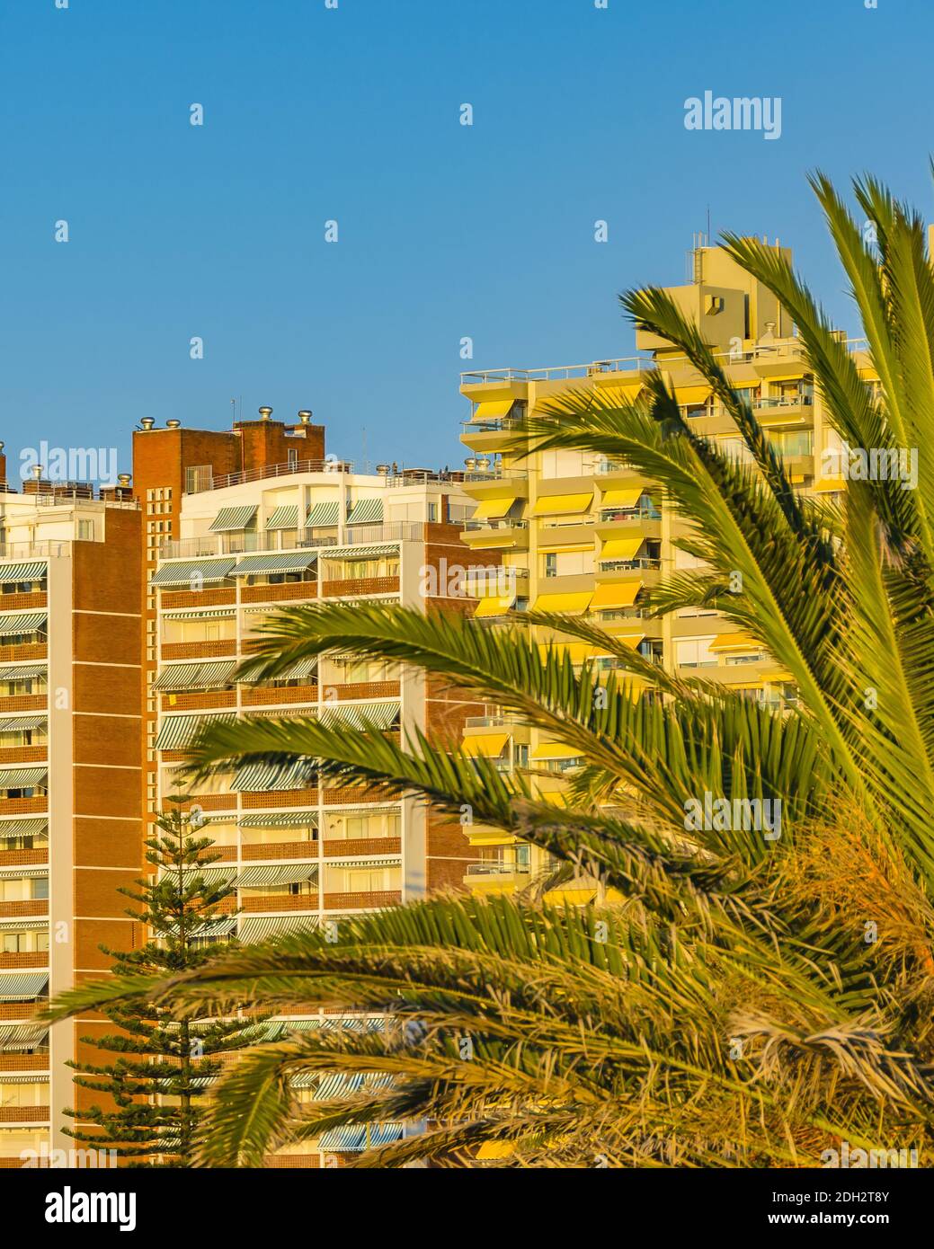 Gebäude am Wasser, Punta del Este, Uruguay Stockfoto