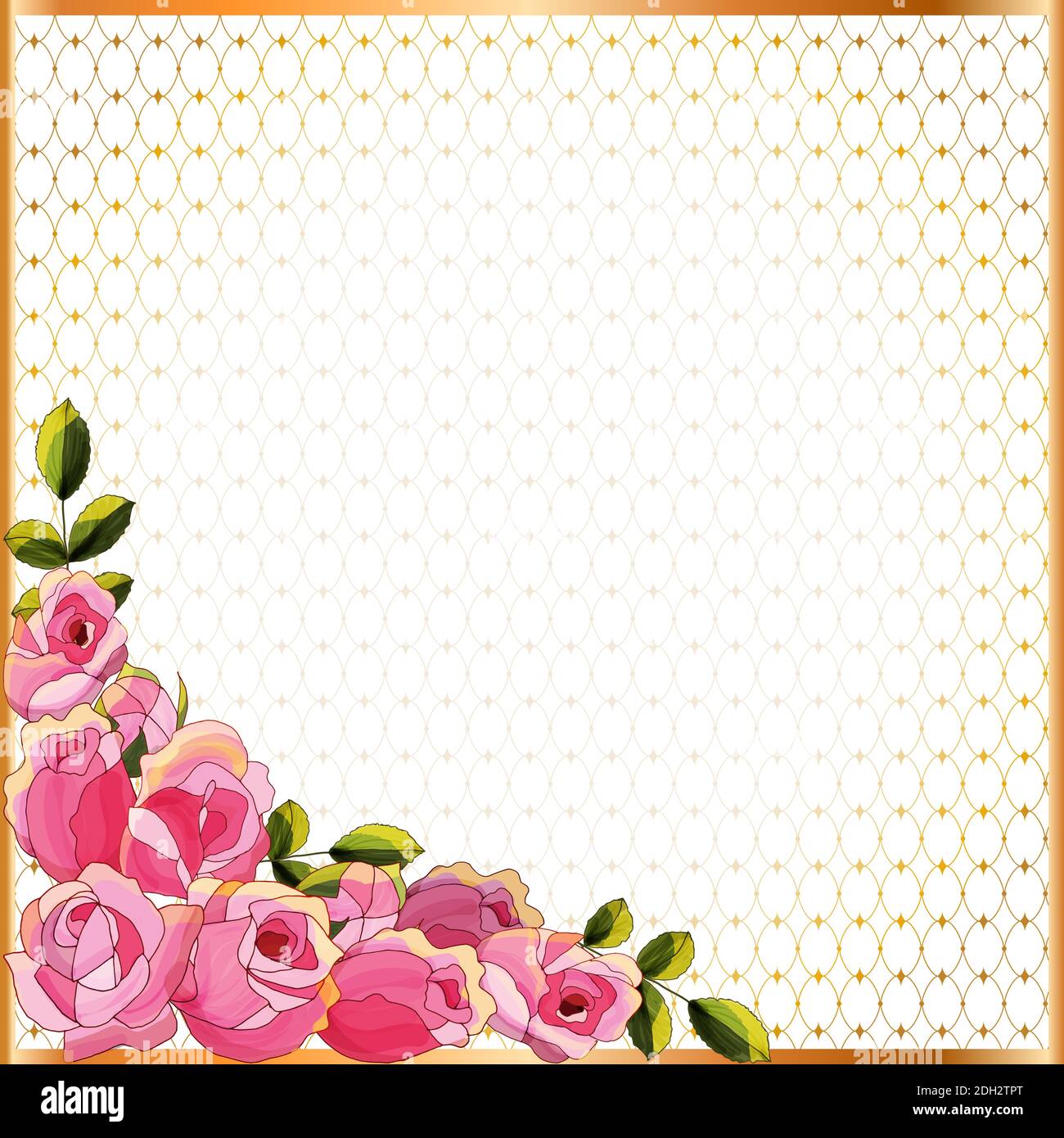 Vektor handgezeichnete Rose Vorlage. Ausgezeichnet für Geschenkboxen, Stock Vektor