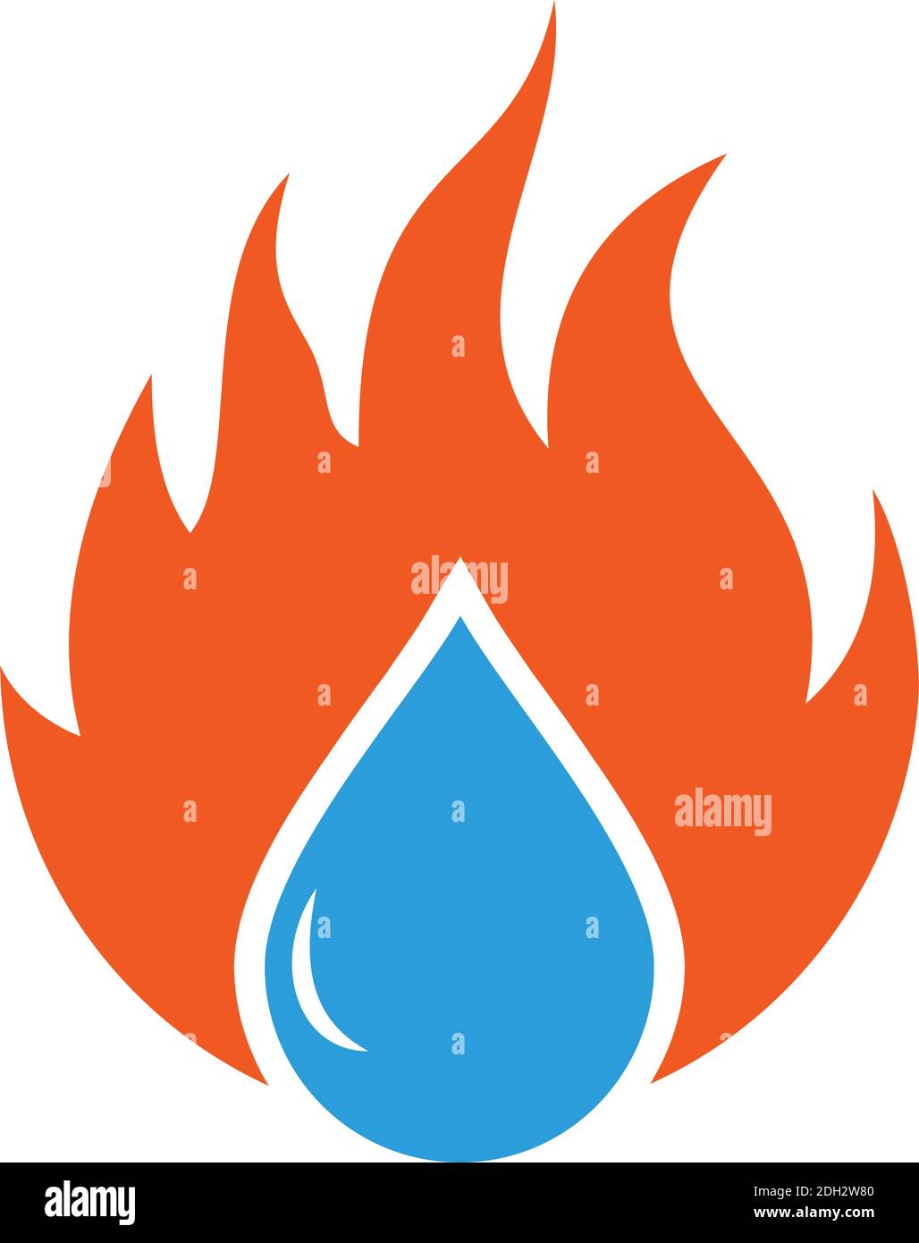 Wasser und Feuer Energie Symbol Logo flach Vektor Konzept Design Stock Vektor