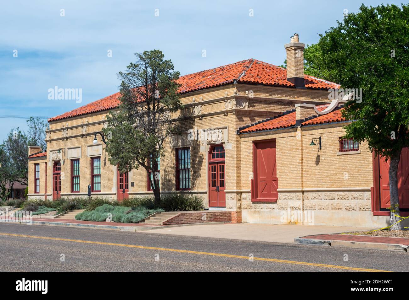 Eine Eisenbahnverbindung und erweiterte Handelszone von Lubbock, Texas Stockfoto