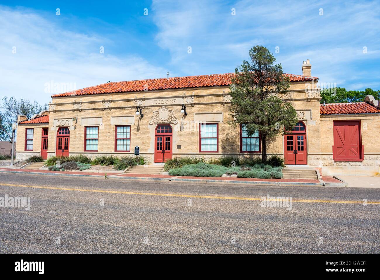 Eine Eisenbahnverbindung und erweiterte Handelszone von Lubbock, Texas Stockfoto