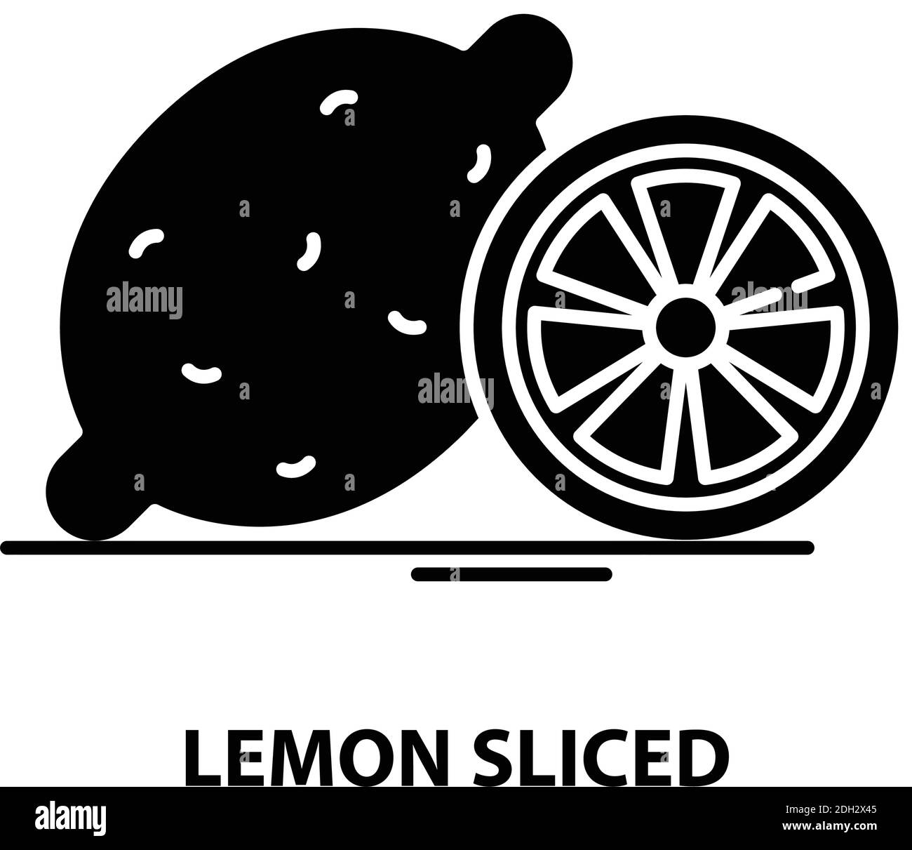 Zitronensymbol, schwarzes Vektorzeichen mit editierbaren Striche, Konzeptdarstellung Stock Vektor