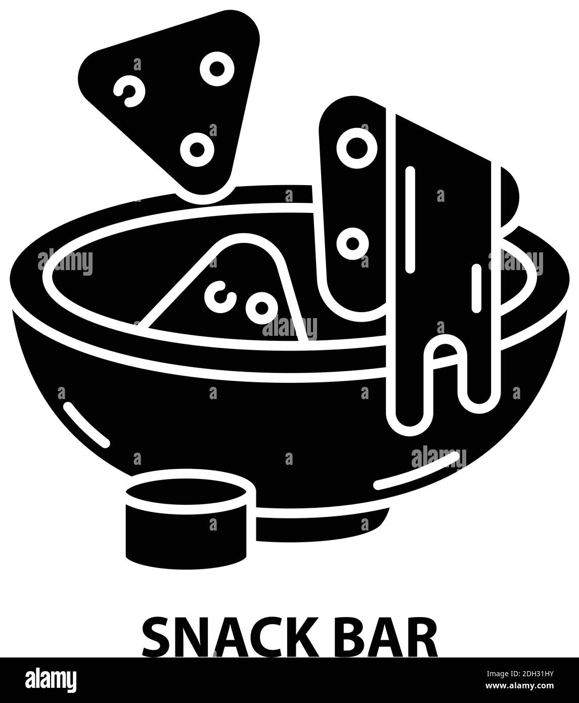 Snack-Bar-Symbol, schwarzes Vektorzeichen mit editierbaren Striche, Konzeptdarstellung Stock Vektor